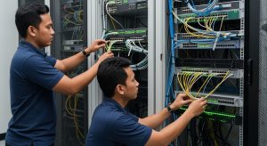 Instalasi Perangkat oleh Vendor IT Infrastruktur Bitdance Infra Technology.