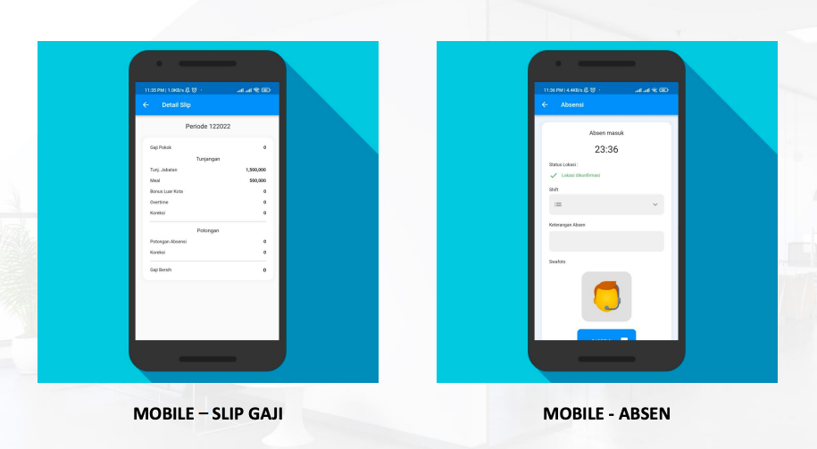 Fitur slip gaji digital dan otomatisasi payroll sistem ERP Bitdance.