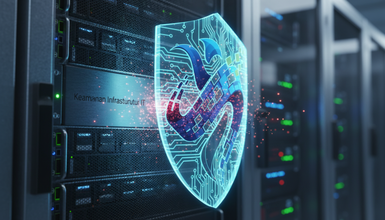 Visualisasi keamanan infrastruktur IT enterprise dengan logo BitDance Infra Technology