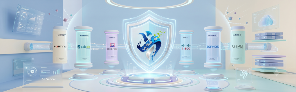 6 firewall terbaik untuk perusahaan 2026 — Fortinet, Palo Alto, Cisco, Check Point, Sophos, Juniper oleh BitDance InfraTech