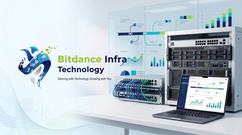 Teknisi dan IT Manager Indonesia melakukan peremajaan hardware IT dengan mengganti server di rak data center